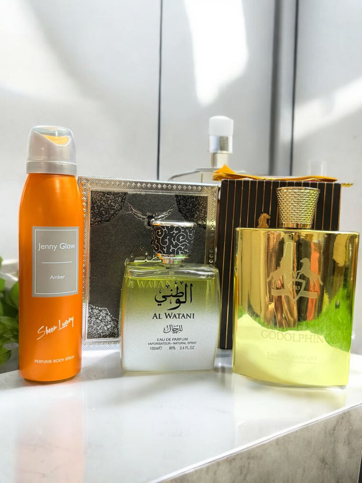 Global Perfume — 3-Piece Signature Set (Jenny Glow, Al Watani, Godolphin)